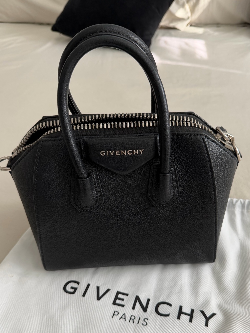 Givenchy Black Mini Antigona Leather Top-Handle Satchel